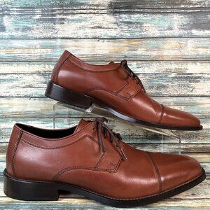 Johnston & Murphy Novick Oxford Shoes Mens Size 10M Brown Leather Dress Formal